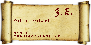 Zoller Roland névjegykártya